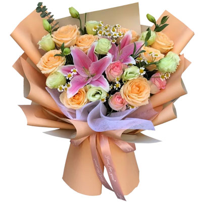 拉萨11朵玫瑰桔梗百合，陪你每个季节
